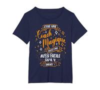 Coach Magique Idee Cadeau Coach Sportif Femme Drole Merci T-Shirt, Femme Grandes Tailles, Bleu Marine, 6X