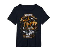 Coach Magique Idee Cadeau Coach Sportif Femme Drole Merci T-Shirt, Femme Grandes Tailles, Noir, 6X