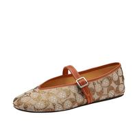Coach Mary Jane sculptée en jacquard signature de cristal pour femme, Ambre bruni, 38.5 EU