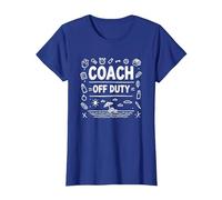 Coach Off Duty : Mode Vacances Sports Humour T-Shirt, Femme, Bleu Royal, XS