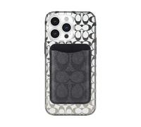 Coach Porte-Cartes magnétique pour téléphone - Compatible avec Les téléphones et étuis MagSafe - Signature Charcoal