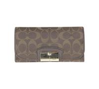 Coach Pre-owned - Portefeuille Long en Toile Signature et Cuir Pre-owned - Femme - Pre-owned - Gris - Taille: ONE Size