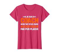 Coach Sportif Humour Entraîneur T-Shirt, Femme, Rouge Chiné, 3XL