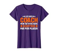 Coach Sportif Humour Entraîneur T-Shirt, Femme, Violet, XS