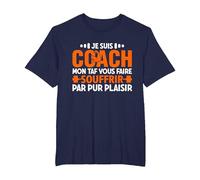 Coach Sportif Humour Entraîneur T-Shirt, Homme Grandes Tailles, Bleu Marine, 3X Tall