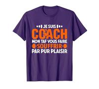 Coach Sportif Humour Entraîneur T-Shirt, Homme, Violet, XL