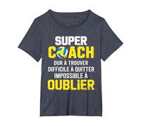 Coach Volley Impossible à Oublier Cadeau Équipe Merci T-Shirt, Femme Grandes Tailles, Bleu Chiné, 5X