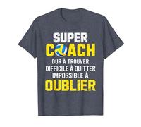 Coach Volley Impossible à Oublier Cadeau Équipe Merci T-Shirt, Homme, Bleu Chiné, S