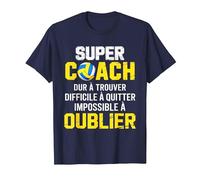 Coach Volley Impossible à Oublier Cadeau Équipe Merci T-Shirt, Homme, Bleu Marine, XL