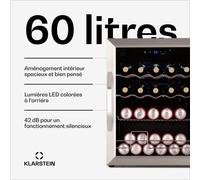 Klarstein Coachella 65 Smart Réfrigérateur à boissons Commande par WiFi Mini bar Frigo Design en acier inoxydable 60 L