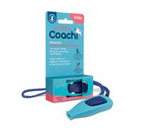 Coachi Whizzclick, Sifflet et Clicker Combinés 2-en-1 | Bleu Clair/Marine | Sifflet de dressage pour chien pour le rappel, et clicker pour la récompense, cordon réglable et réfléchissant