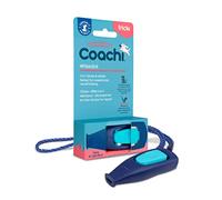 Coachi Whizzclick, Sifflet et Clicker Combinés 2-en-1 | Marine/Bleu Clair | Sifflet de dressage pour chien pour le rappel, et clicker pour la récompense, cordon réglable et réfléchissant