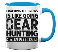 Coaching The Bruins is Like Going Bear Hunting with A Butter Knife Tasse en céramique Bleu clair
