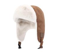 COACOM 1 bonnet d'hiver, pour homme et femme, protection contre le froid et chaud, bonnet de protection auditive d'hiver, bord court plus bonnet d'hiver en velours, bonnet réglable, unisexe, marron, L