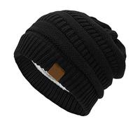 COACOM 1 bonnet tricoté noir pour l'automne et l'hiver, unisexe, accessoire tendance et polyvalent, adapté pour le sport, le travail, les voyages, les soins, Noir , taille unique