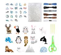 COACOM 1 Ensemble De Feuilles d'animaux, 1 Paquet D'Autocollants, Caricatures Mignonnes, Ensemble De Couture Créatif pour Enfants, Accessoires d'art À La Main Bricolage.