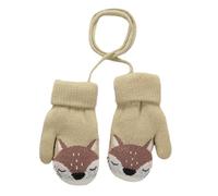 COACOM 1 paire de gants d’hiver tricotés avec cordon pour bébé, moufles d’hiver pour petits enfants avec petit motif animal, moufles épaisses, gants de velours pour l’extérieur, pour 1-3 ans (Couleur
