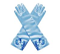 COACOM 1 paire de gants de princesse Cendrillon en satin avec nœud pour femme Bleu