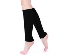 COACOM 1 Paire De Jambières Pour Femmes Noires, Jambières Pour Femmes, Jambières Tricotées D'hiver Douces, Adaptées à La Pratique Du Patinage Sur Glace, Du Ballet Et De La Danse