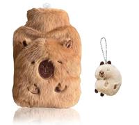 COACOM 1 Pc Capybara Peluche Bouteille d'eau Chaude, 1 Pc Sac Capybara Pendentif, Doux Chaud Bouteille d'eau Chaude, Voiture Porte-Clés Charme.