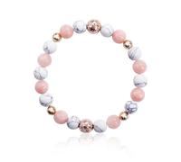 COACOM 1 Pièce Bracelet De Perles De Cristal Rose, Perles D'espacement Turquoise Blanches, Fait à La Main, Bracelet De Mode Pour Femmes, Accessoires Pour Les Mains, Cadeau Approprié Pour Les Amis