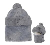 COACOM 1 pièce écharpe bonnet masque facial protection auditive monobloc bonnet coupe-vent chaleur et couverture de nuque, bonnet tricoté 2 en 1 et écharpe d'hiver chaud en peluche, chaud et
