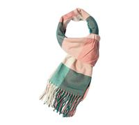 COACOM 1 pièce écharpe chaude d'automne et d'hiver, châle tricoté à pompons, écharpe patchwork, douce et épaisse, tendance et polyvalente