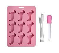 COACOM 1 Pièce Moule De Chien Teckel, 1 Morceau De Glace Et 1 Pièce À Compte-Gouttes, Moule en Silicone Mignon, Outils De Cuisine, Bonbons, Glaçons.