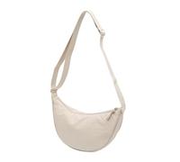 COACOM 1 sac à bandoulière demi-cercle pour femme, en nylon, réglable, portable, style tendance et décontracté (crème), Blanc.