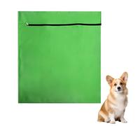 COACOM 1 sac à linge pour animaux de compagnie, 70 × 80 cm, vert, polyester, fermeture éclair, lavable en machine, multifonction, pour nettoyer les accessoires pour animaux de compagnie, jouets,