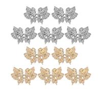 COACOM 10 Morceaux D'Accessoires en Métal, Jeans, Boutons De Forme Papillon, Boutons Réglables, Extension De Taille pour Les Ceintures Plus Proches.