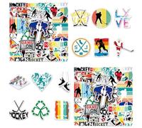 COACOM 100 Autocollants De Hockey sur Glace Colorés, Autocollants Auto-Adhésifs, Autocorats Sportifs, Décoration Artistique De La Guitare De Guitare.