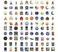 COACOM 100 Autocollants sur Le Thème De La Lune, Autocollants Imperméables, Autocollants De Style Rétro, Autocollants Cadeaux, Décoration De La Maison.