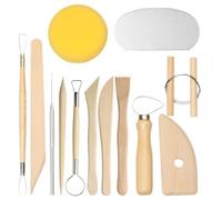 COACOM 13 Pièces D'Outils De Moulage en Céramique, Une Variété De Têtes De Modélisation, des Aides À La Sculpture Détaillées, Adaptées Aux Cours De Poterie Et Aux Studios.