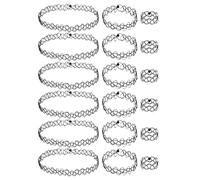 COACOM 18 Pièces De Bijoux De Ligne De Pêche Noire, Ensemble De Bracelets De Collier À La Mode, Accessoires De Tendance De Personnalité, Bijoux pour Un Usage Quotidien.