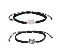 COACOM 2 Bracelets De Chat Tressés avec Nœuds Réglables, Coupe Stable Et Forme Simple Et Polyvalente, Adaptés À La Compilation Quotidienne Et Aux Cadeaux pour Exprimer Votre Cœur.