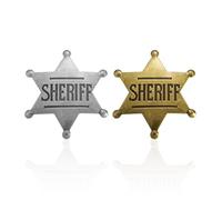 COACOM 2 Broches D'Insigne De Shérif Occidental, Forme D'Étoile Rétro À Six Branches, Emblème Commémoratif en Alliage De Zinc, Accessoires De Décoration De Vêtements Personnalisés.