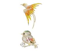 COACOM 2 Morceaux De Broche Animale Mignonne, Corsage d'oiseaux Créatifs en Diamant, Personnalité Et Épingles À La Mode Et Élées pour Dames, Accessoires De Bijoux De Vêtements.
