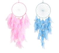 COACOM 2 Morceaux De La Bande-Annonce De Dream Catcher, Girls 'Dream Catcher, Spring Slope Ornement, Dream Catcher, Wind Caring Dream Catcher, Windows Suspendu (Bleu, Rose).