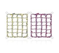 COACOM 2 Morceaux De Réseau d'escalade Tissé avec 4 Crochets en Argent, Réseau De Corde De Pente, Hamac De Compagnie, Jouets pour Animaux De Compagnie, Accessoires pour Animaux De Compagnie.