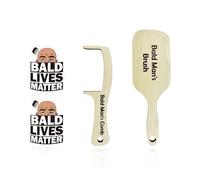 COACOM 2 Peignes en Bois De Parodie sans Poils Et 2 Autocollants Amusants, Accessoires Amusants Et Délicats, Jouets De Jeu De Rôle, Adaptés Aux Fêtes Et Aux Activités De Divertissement.