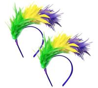 COACOM 2 Pièces Bandons en Plumes, Bandeaux De Personnalité Rétro, Accessoires De Vêtements De Fête, Bandeaux Créatifs, Bandeaux Amusants.