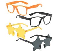 COACOM 2 Pièces De Lunettes De Jouet Cadres, 2 Pièces D'Étoiles, Rétro Et Accessoires De Prise De Vue Créatifs À La Mode, Universels pour Hommes Et Femmes, Accessoires De Fête.