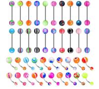 COACOM 20 Morceaux De Clous À Tige Droite, 20 Pièces en Acier Inoxydable Nombril, Décorations À La Mode Et Personnalisées, Accessoires Pénétrants, Adaptés Aux Voyages Et Aux Fêtes.