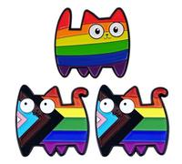 COACOM 3 Broches De Chat Arc-en-Ciel, Badges De Mignons, Accessoires De Décoration De Sac À Dos, Accessoires De Vêtement Exquis.