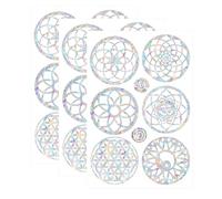 COACOM 3 Feuilles D'Autocollants Électrostatiques Mandala, Autocollants De Fenêtre De Collision Protégé, Autocollant en Verre De Fenêtre À Main Non Spécifié par Le Bricolage.