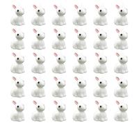 COACOM 30 Morceaux De Petits Ornements De Lapin Blanc, Mini Ornements en Résine, Ornements Mignons, Ornements Micro-Paysages Et Ornements De Décoration Domestique.