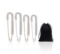 COACOM 4 Broches De Bijoux Exquises Et 1 Sac De Rangement, Épingles De Décoration pour Le Dîner, Accessoires De Mode pour Femmes, Accessoires Assortis pour Les Vêtements De Fête.