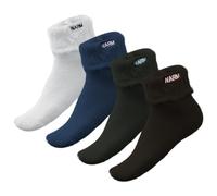 COACOM 4 paires de chaussettes thermiques, accessoires thermiques d'hiver, chaussettes anti-ski, chaussettes monochromes mi-mollet, chaussettes de sol pour femmes, chaussettes épaisses pour la maison,