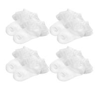 COACOM 4 Paires De Filles Portent Des Chaussettes, Douces Et Confortables, Bébés Doux Et Simples. Blanc, Taille M, 4 Paires